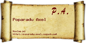 Poparadu Axel névjegykártya